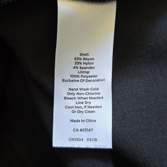 Talbots Fit and Flare Black Ponte Knit Dress with embroidered scallop neckline a - Picture 9 of 11